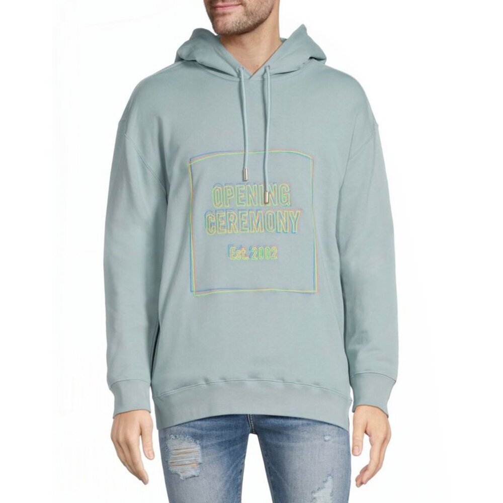 Nwt New $465 Opening Ceremony Embroidered Logo Hoodie Made In Italy Size Xl
